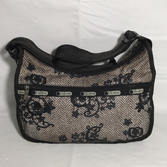 LeSportSac Brand Lace Print Lana Crossbody Convertible Purse Bag - Picture 1 of 9